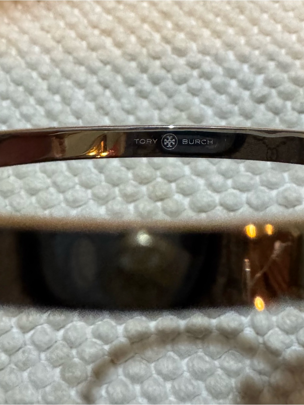 Tory Burch Silver-Tone Logo Bangle Bracelet - Picture 3 of 7